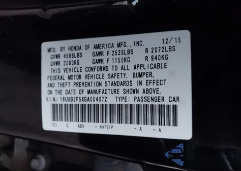 2016 Acura Tlx V6 Tech z USA, uszkodzony, nr VIN 19UUB2F5XGA004072